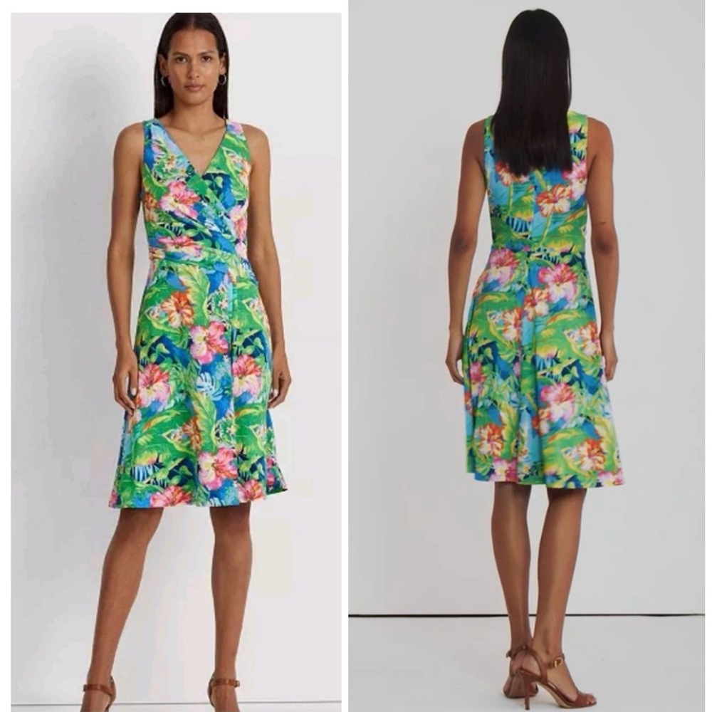Lauren Ralph Lauren Floral Fit & Flare Dress Womens NWT Sleeveless Lined Sz 6